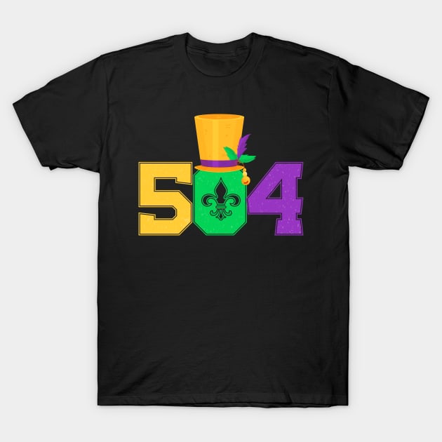 Mardi Gras 504 Nola New Orleans Louisiana LA Gift T-Shirt by BadDesignCo